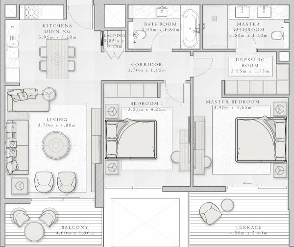 Emaar Sirdhana (2BHK+2T (1,196.19 sq ft) 1196.19 sq ft)