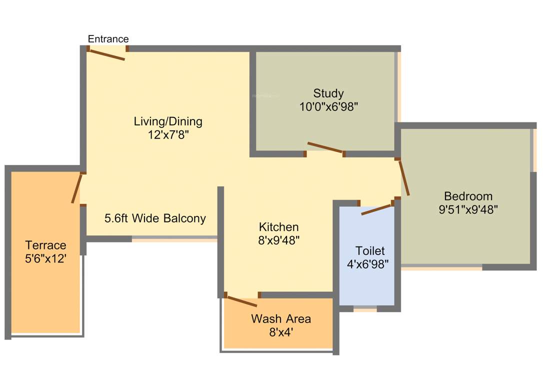 Three S Shaurya Residence (1BHK+1T (398.05 sq ft) + Study Room 398.05 sq ft)