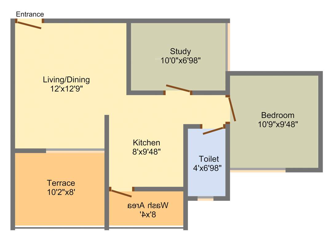 Three S Shaurya Residence (1BHK+1T (468.34 sq ft) + Study Room 468.34 sq ft)