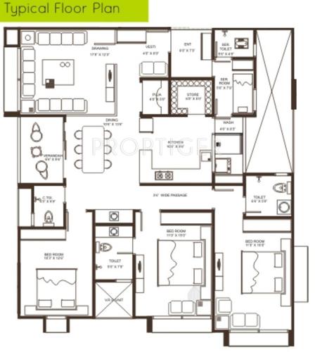Sambhav Stavan Alteza (3BHK+3T (2,403 sq ft) + Servant Room 2403 sq ft)