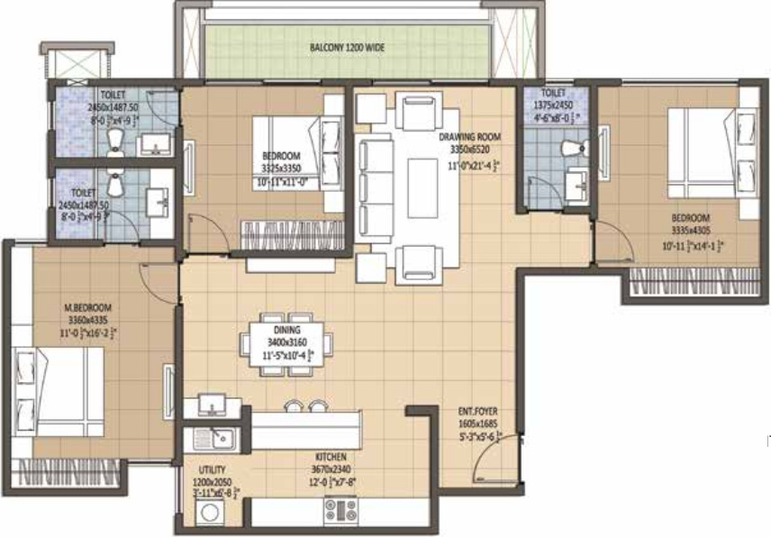 Navami Funique (3BHK+3T (1,547.85 sq ft) 1547.85 sq ft)