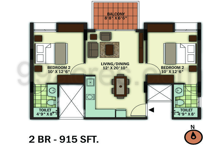 UKN The Belvedere Airport District (2BHK+2T (915 sq ft) 915 sq ft) UKN The Belvedere Airport District (2BHK+2T (915 sq ft) 915 sq ft)