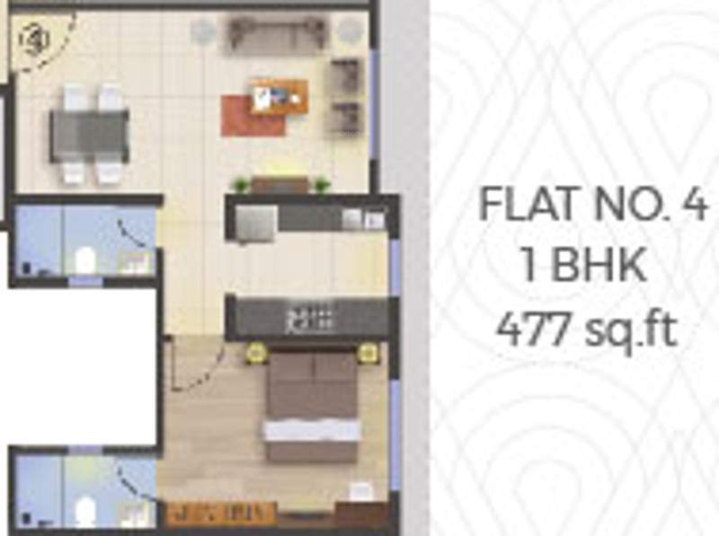 Anchor Anchor Residency (1BHK+1T (477 sq ft) 477 sq ft)