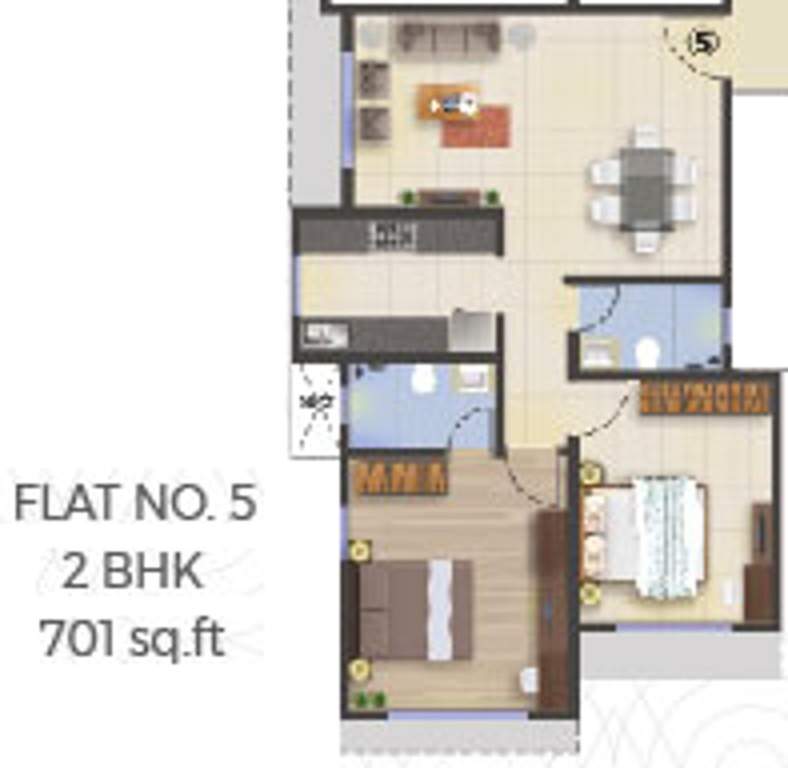 Anchor Anchor Residency (2BHK+2T (701 sq ft) 701 sq ft)