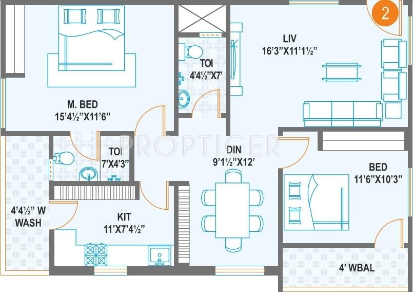 Vajra Sree Nivasam (2BHK+2T (1,195 sq ft) 1195 sq ft)