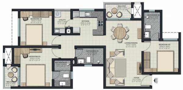 floorPlan of Sobha Nesara Block 1