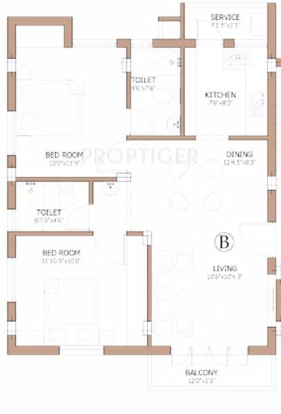 Firm Abhijit (2BHK+2T (965 sq ft) 965 sq ft)