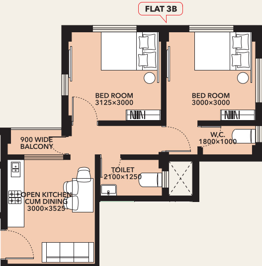 RDB Regent Crown Phase II (2BHK+2T (638 sq ft) 638 sq ft)