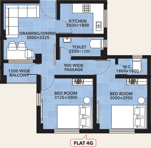 RDB Regent Crown Phase II (2BHK+2T (705 sq ft) 705 sq ft)