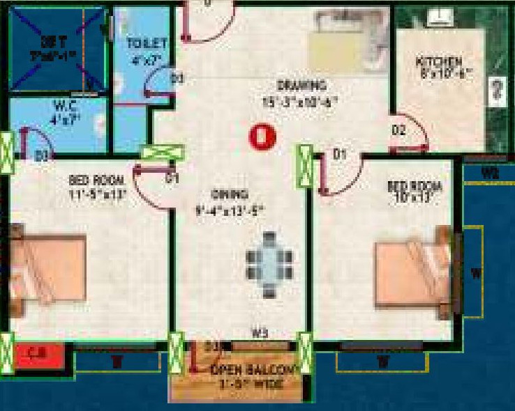 Unique Ashiyana Society (2BHK+2T (1,075 sq ft) 1075 sq ft)