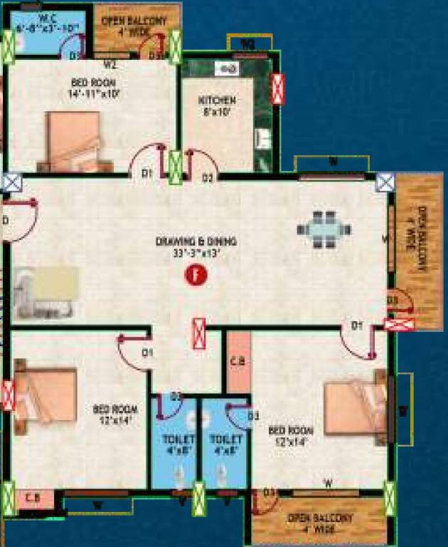 Unique Ashiyana Society (3BHK+3T (1,805 sq ft) 1805 sq ft)