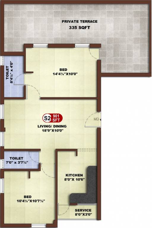 Asset ATH Krish (2BHK+2T (901 sq ft) 901 sq ft)