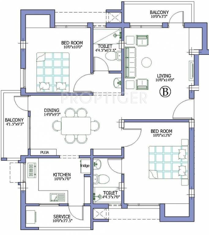 Firm Grace Apartments (2BHK+2T (1,085 sq ft) 1085 sq ft)