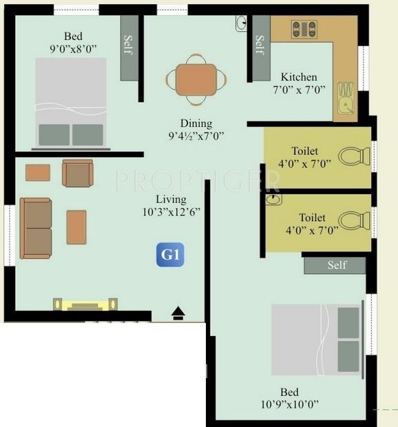 Anandam Moonstone (2BHK+2T (724 sq ft) 724 sq ft)