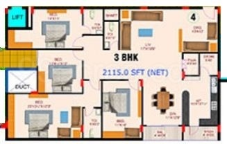 Shriya Shriy Eapl Ventures (3BHK+3T (2,115 sq ft) 2115 sq ft)