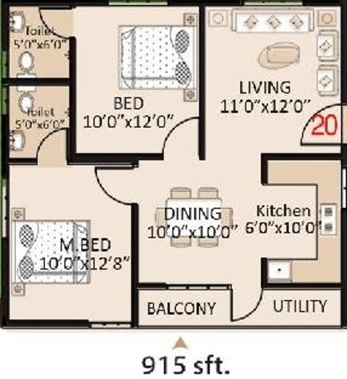 Sri Vaibhava Grand (2BHK+2T (915 sq ft) 915 sq ft) Sri Vaibhava Grand (2BHK+2T (915 sq ft) 915 sq ft)