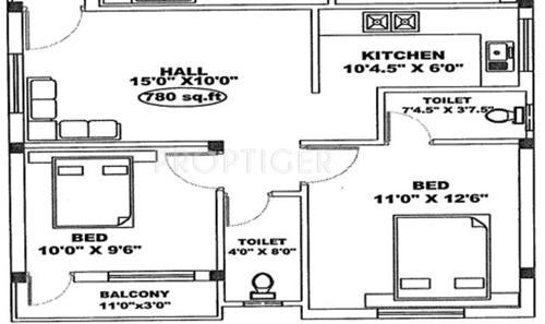 ARRR Kannan Colony Ist Street (2BHK+2T (780 sq ft) 780 sq ft)