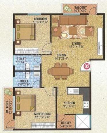 Star Vibha Enclave (2BHK+2T (1,134 sq ft) 1134 sq ft)
