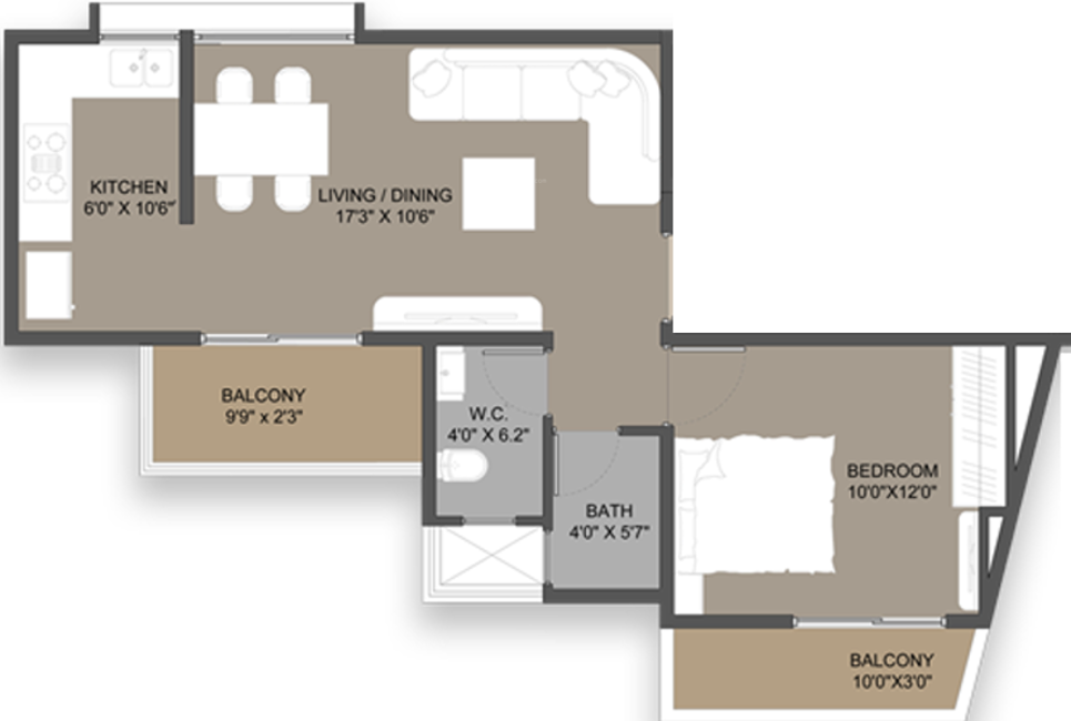 Neoscapes Neo One (1BHK+1T (675 sq ft) 675 sq ft)