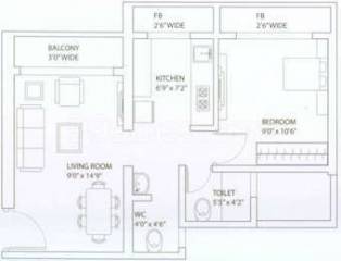 Downtown (1BHK+1T (698 sq ft) 698 sq ft) Downtown (1BHK+1T (698 sq ft) 698 sq ft)