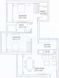 Downtown (2BHK+2T (890 sq ft) 890 sq ft) Downtown (2BHK+2T (890 sq ft) 890 sq ft)