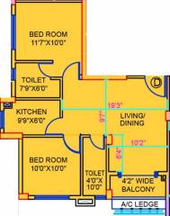 Loharuka Urban Greens Phase II A (2BHK+2T (749 sq ft) 749 sq ft)