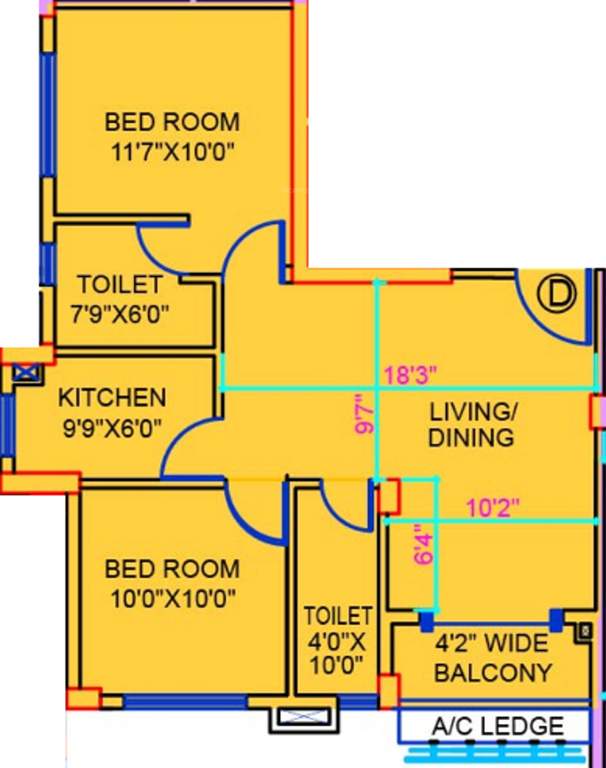 Loharuka Urban Greens Phase II A (2BHK+2T (749 sq ft) 749 sq ft)