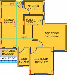 Loharuka Urban Greens Phase II A (2BHK+2T (783 sq ft) 783 sq ft)