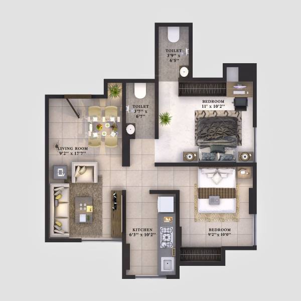 floorPlan of Puneet Prime Phase 2 Floor 3 To Floor 16