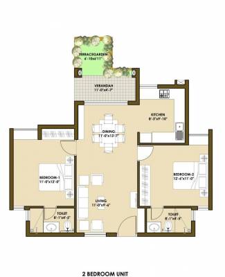 Good Earth Medley (2BHK+2T (879.84 sq ft) 879.84 sq ft)