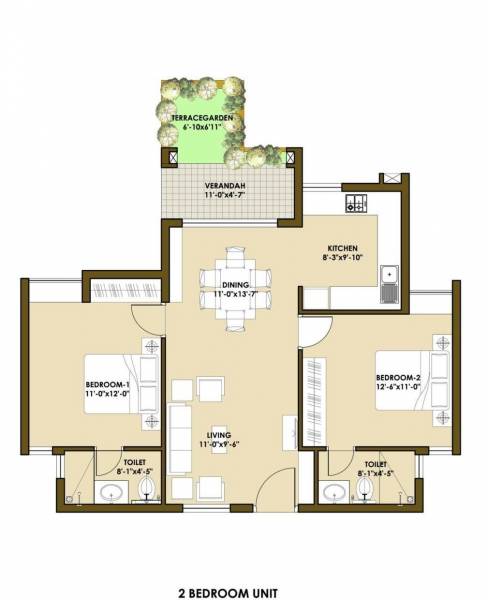 Good Earth Medley (2BHK+2T (879.84 sq ft) 879.84 sq ft)