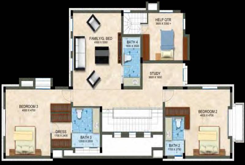 Glenloch Waterford Estate (4BHK+5T (3,653 sq ft) + Study Room 3653 sq ft)