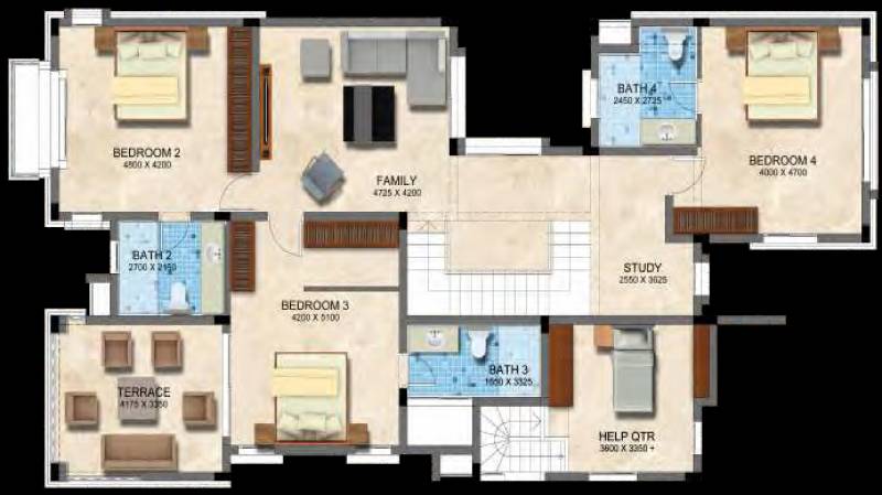 Glenloch Waterford Estate (5BHK+5T (3,434 sq ft) + Study Room 3434 sq ft)