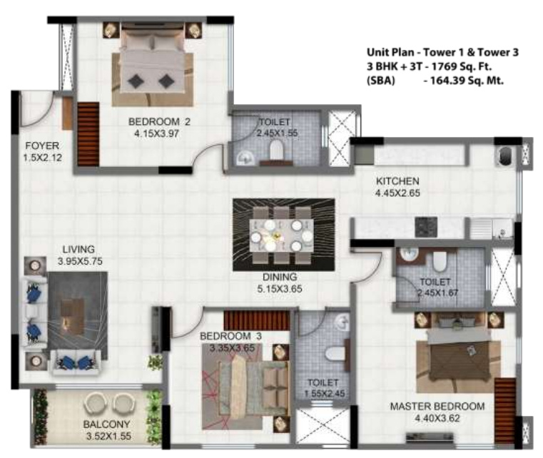 Salarpuria Sattva Exotic (3BHK+3T (1,769 sq ft) 1769 sq ft) Salarpuria Sattva Exotic (3BHK+3T (1,769 sq ft) 1769 sq ft)