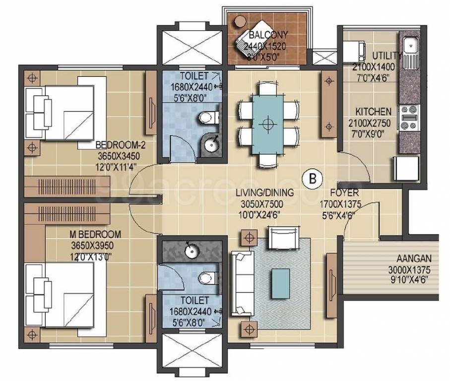 A andA ASSOCIATES Test Project Child (2BHK+2T (500 sq ft) 500 sq ft)