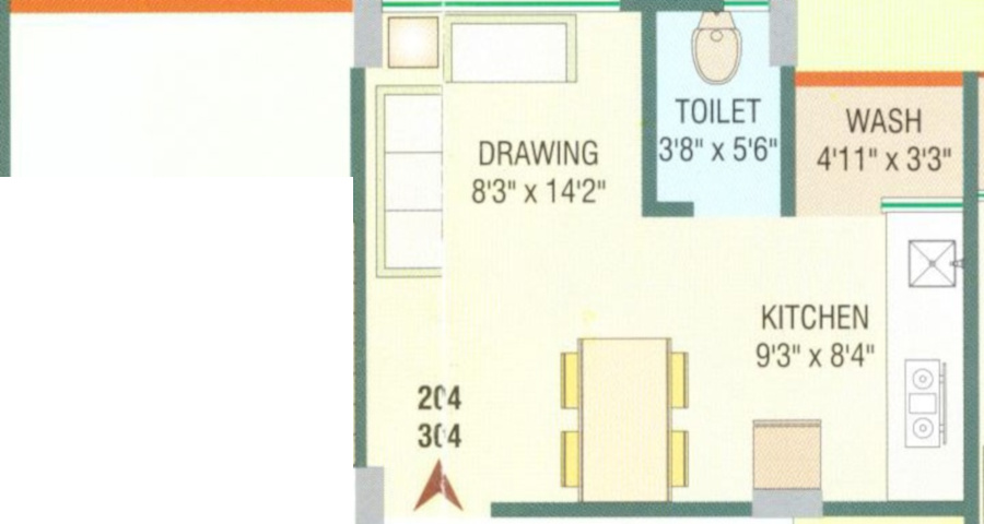 Green City Greencity (1BHK+1T (421.02 sq ft) 421.02 sq ft)