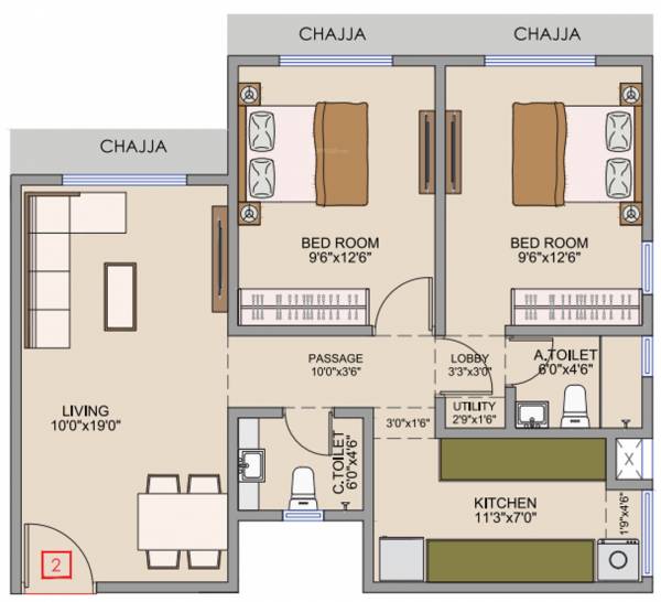 Varad Varad Heights (2BHK+2T (655 sq ft) 655 sq ft)
