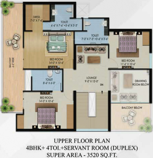  vilaasa Floor Plan Upper Level Duplex Plan