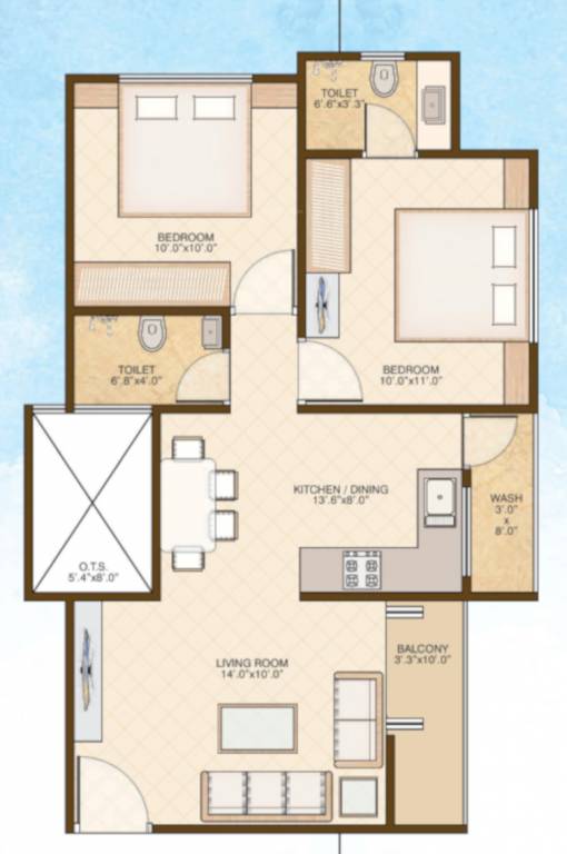 Nirmaan One (2BHK+2T (551.65 sq ft) 551.65 sq ft) Nirmaan One (2BHK+2T (551.65 sq ft) 551.65 sq ft)