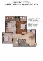 ROF Amaltas (3BHK+2T (645 sq ft) 645 sq ft) ROF Amaltas (3BHK+2T (645 sq ft) 645 sq ft)