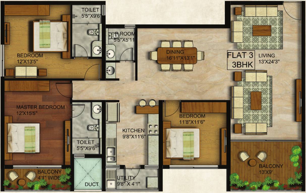 Rajarajeshware Piccassso (3BHK+3T (2,554 sq ft) 2554 sq ft)