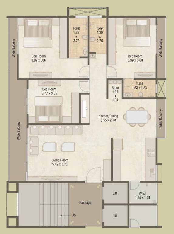 Pancham Infracon Imperia (3BHK+3T (1,039 sq ft) 1039 sq ft) Pancham Infracon Imperia (3BHK+3T (1,039 sq ft) 1039 sq ft)