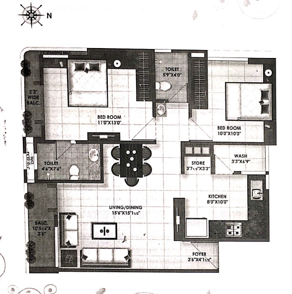Akshar AL MUQAAM III (2BHK+2T (1,200 sq ft) 1200 sq ft)