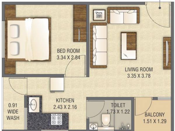 Laxmi Mudra Heights (1BHK+1T (362.10 sq ft) 362.1 sq ft)