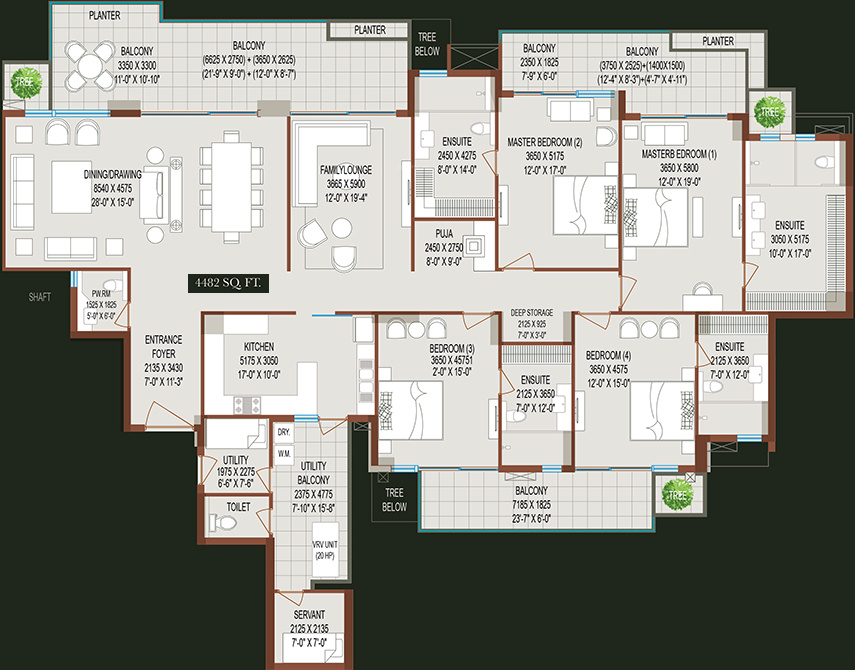 County 107 (4BHK+4T (4,482 sq ft) 4482 sq ft)