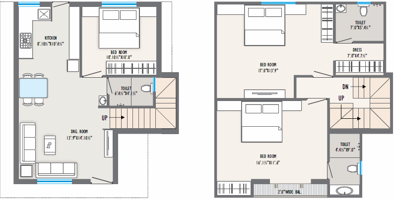 Ville 2 (3BHK+3T (1,160 sq ft) + Study Room 1160 sq ft)