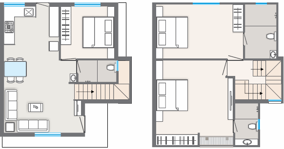 Ville 2 (3BHK+3T (1,126 sq ft) + Study Room 1126 sq ft)