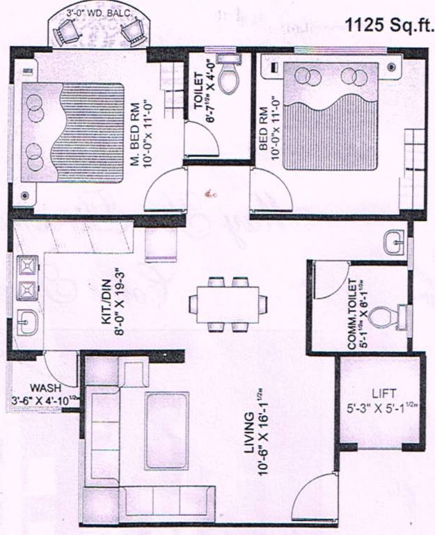 Shri Sai Residency (2BHK+2T (1,125 sq ft) 1125 sq ft) Shri Sai Residency (2BHK+2T (1,125 sq ft) 1125 sq ft)