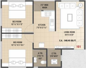  Antillia Dreams (2BHK+2T (540.45 sq ft) 540.45 sq ft)