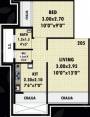 Landmark Landmaark Luxuria (1BHK+1T (715 sq ft) 715 sq ft)